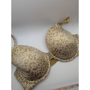 Victoria's Secret Lined Perfect Coverage Bra Leopard Cheetah 38D Nylon Soft